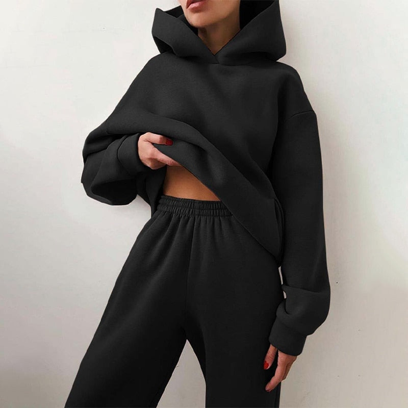 Women's Jogger Set | 2-Piece Hoodie & Pants with Stretch Waist 2