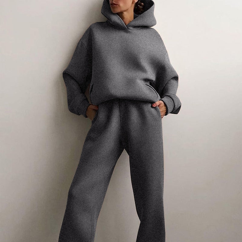 Women's Jogger Set | 2-Piece Hoodie & Pants with Stretch Waist 3