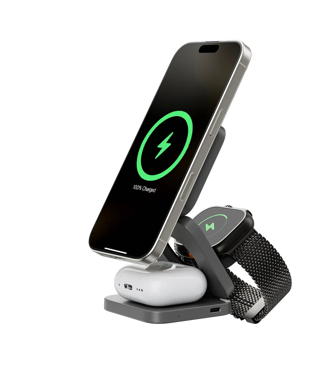 3-in-1 Foldable Magnetic Wireless Charging Station - Qi2 3
