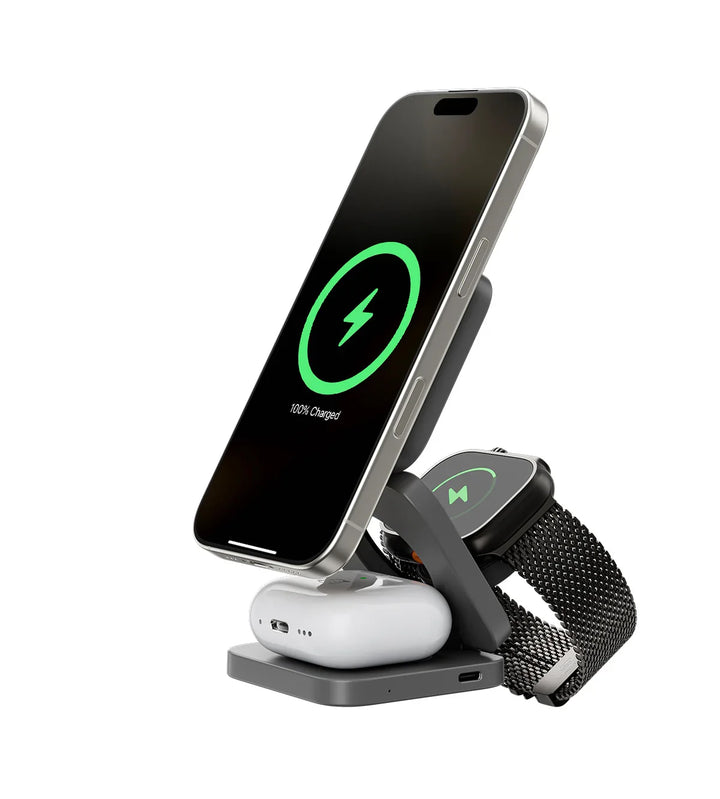 3-in-1 Foldable Magnetic Wireless Charging Station - Qi2 3