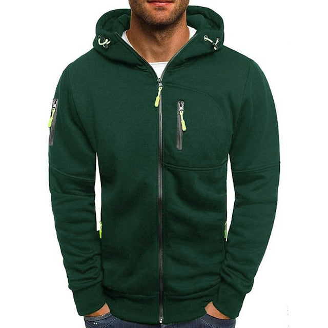 Men's Zip-Up Hoodie | Sporty Style with Hood & Pockets 2