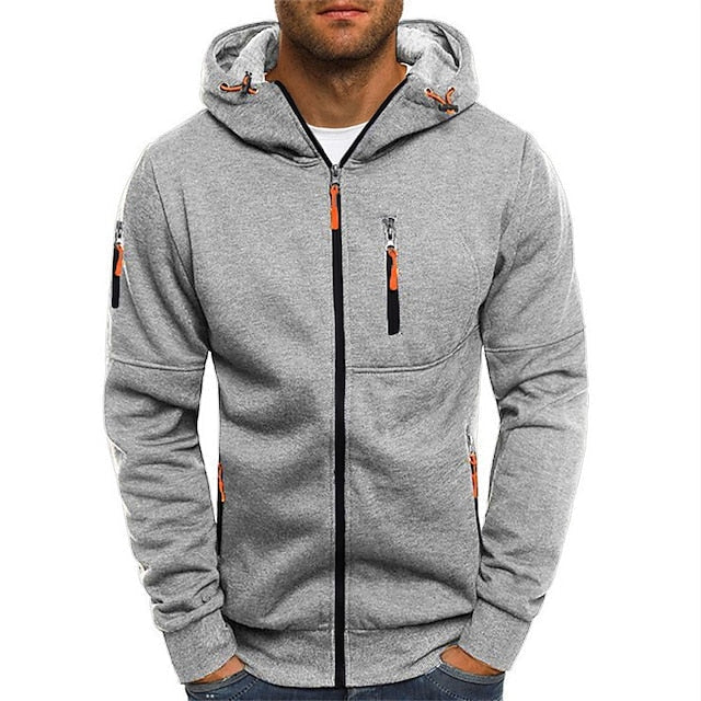 Men's Zip-Up Hoodie | Sporty Style with Hood & Pockets 8