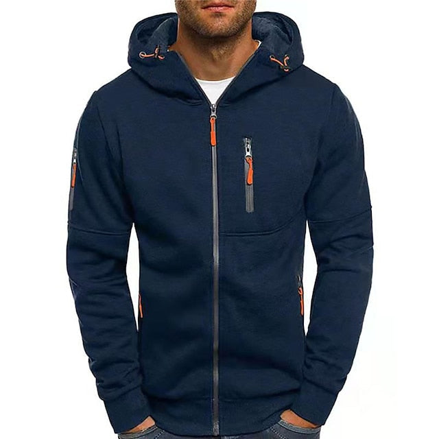 Men's Zip-Up Hoodie | Sporty Style with Hood & Pockets 9