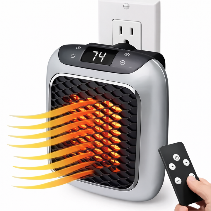 Ceramic Plug-In Heater 800W with Timer, Tip-Over and Overheat Protection, Quiet 4