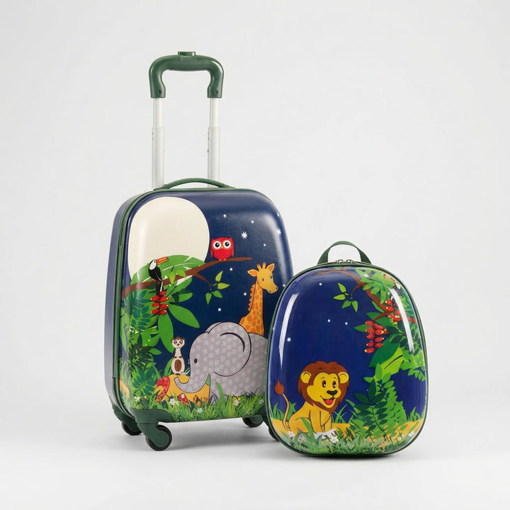 Hard-Shell Children's Suitcase And Backpack Set - Junglero