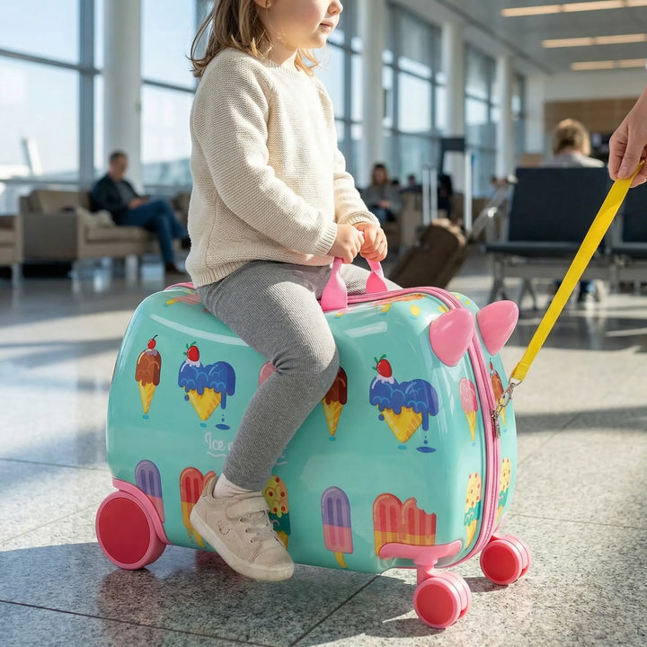 Ride-On Hardshell Kids Carry-On Suitcase - Scooparide