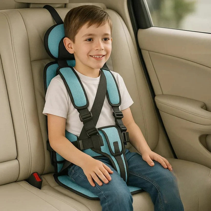 Foldable Kids Travel Seat with 5-Point Harness for Car, Taxi & Rental 14