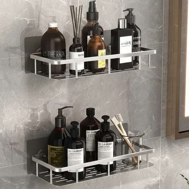Self-Adhesive Bathroom Shelf, No Drilling, Stainless Steel and ABS 10