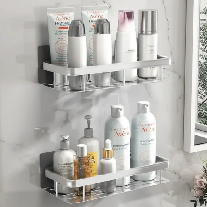 Self-Adhesive Bathroom Shelf, No Drilling, Stainless Steel and ABS 11