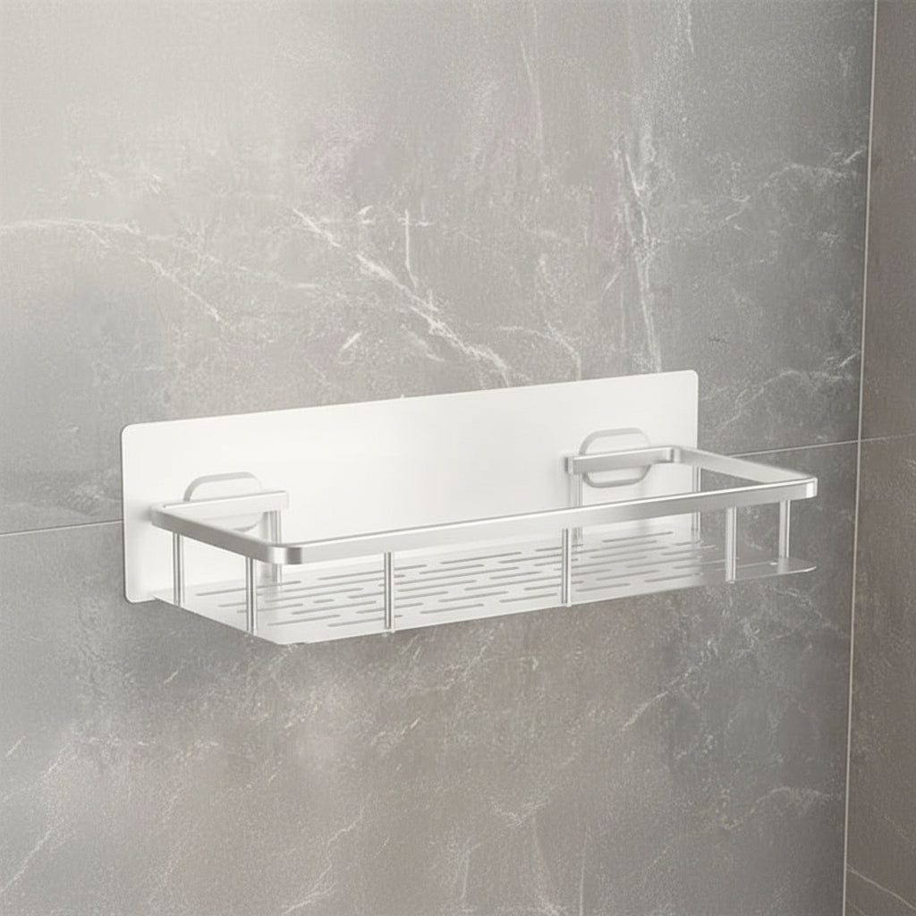 Self-Adhesive Bathroom Shelf, No Drilling, Stainless Steel and ABS 13