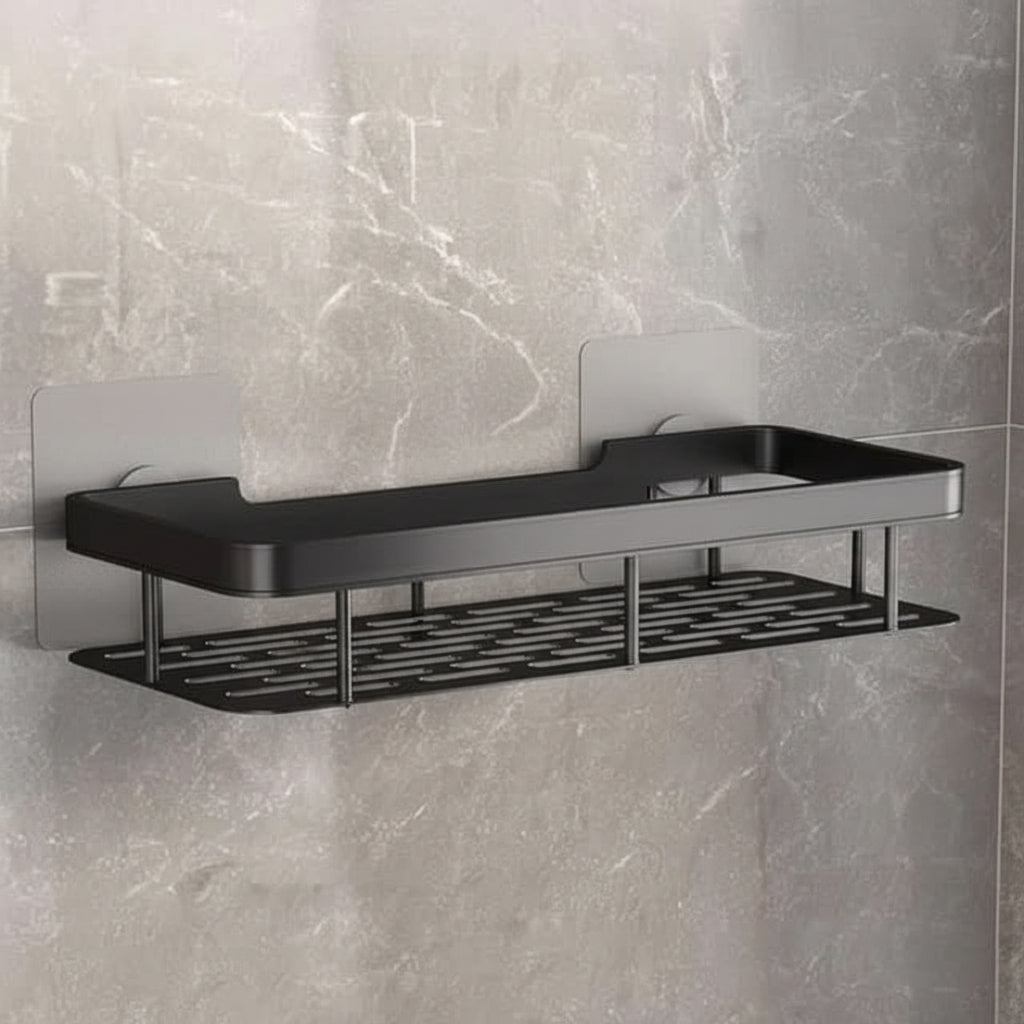 Self-Adhesive Bathroom Shelf, No Drilling, Stainless Steel and ABS 14