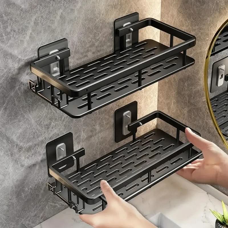 Self-Adhesive Bathroom Shelf, No Drilling, Stainless Steel and ABS 12