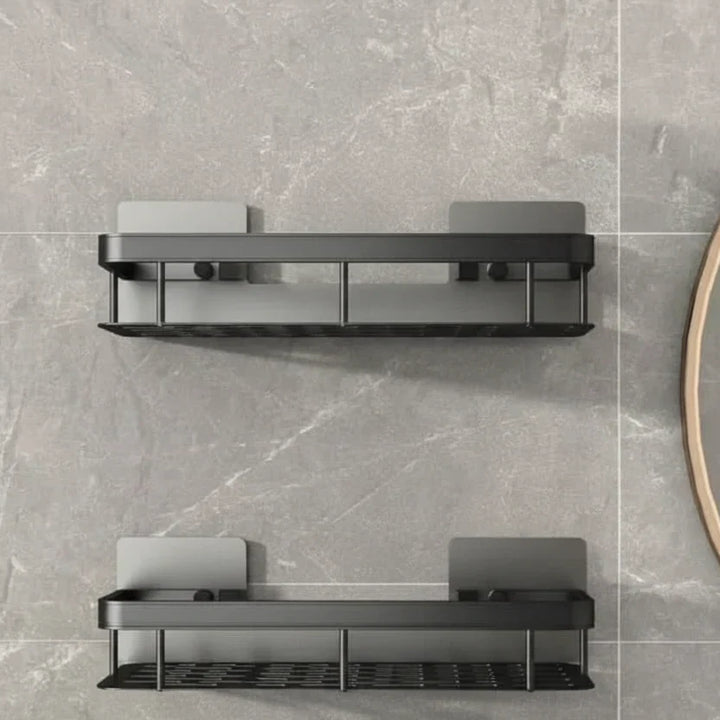 Self-Adhesive Bathroom Shelf, No Drilling, Stainless Steel and ABS 18