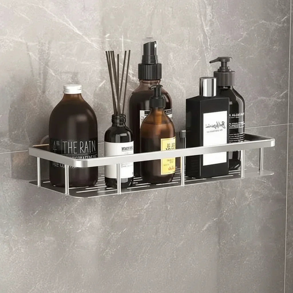 Self-Adhesive Bathroom Shelf, No Drilling, Stainless Steel and ABS 5