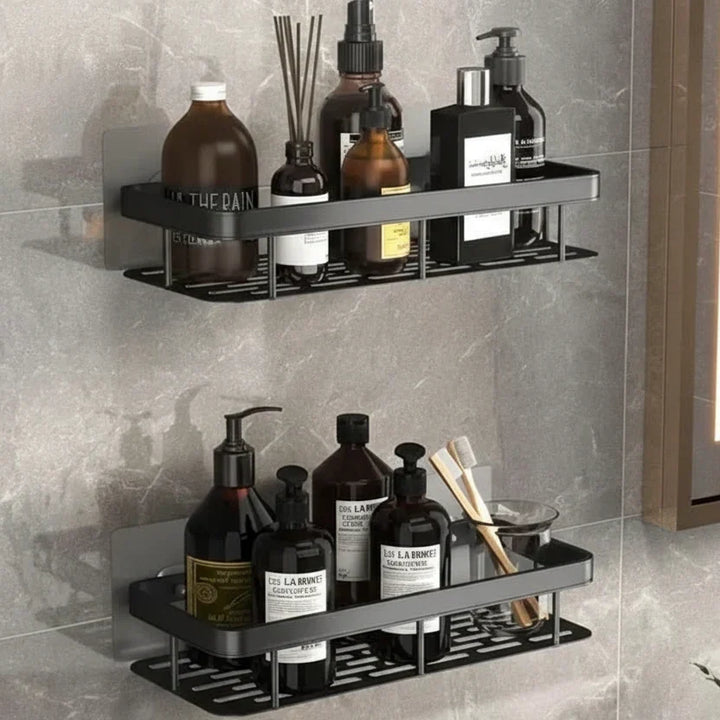 Self-Adhesive Bathroom Shelf, No Drilling, Stainless Steel and ABS 9