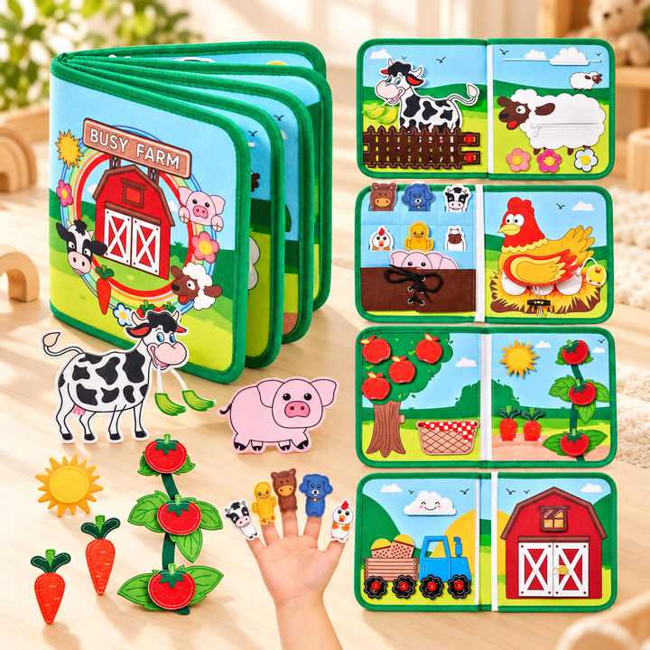 Montessori Felt Busy Board Activity Book for Toddlers, Travel Size 7