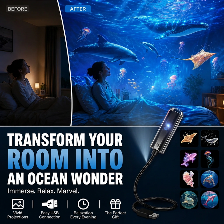 LED Galaxy Star Projector with 10 Slides and Flexible USB Arm 1