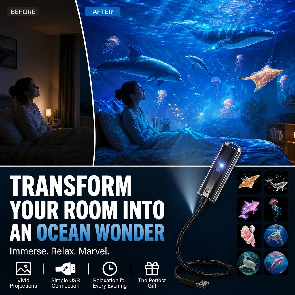 Star Projector Night Light with 10 Interchangeable Slides, USB Powered 1