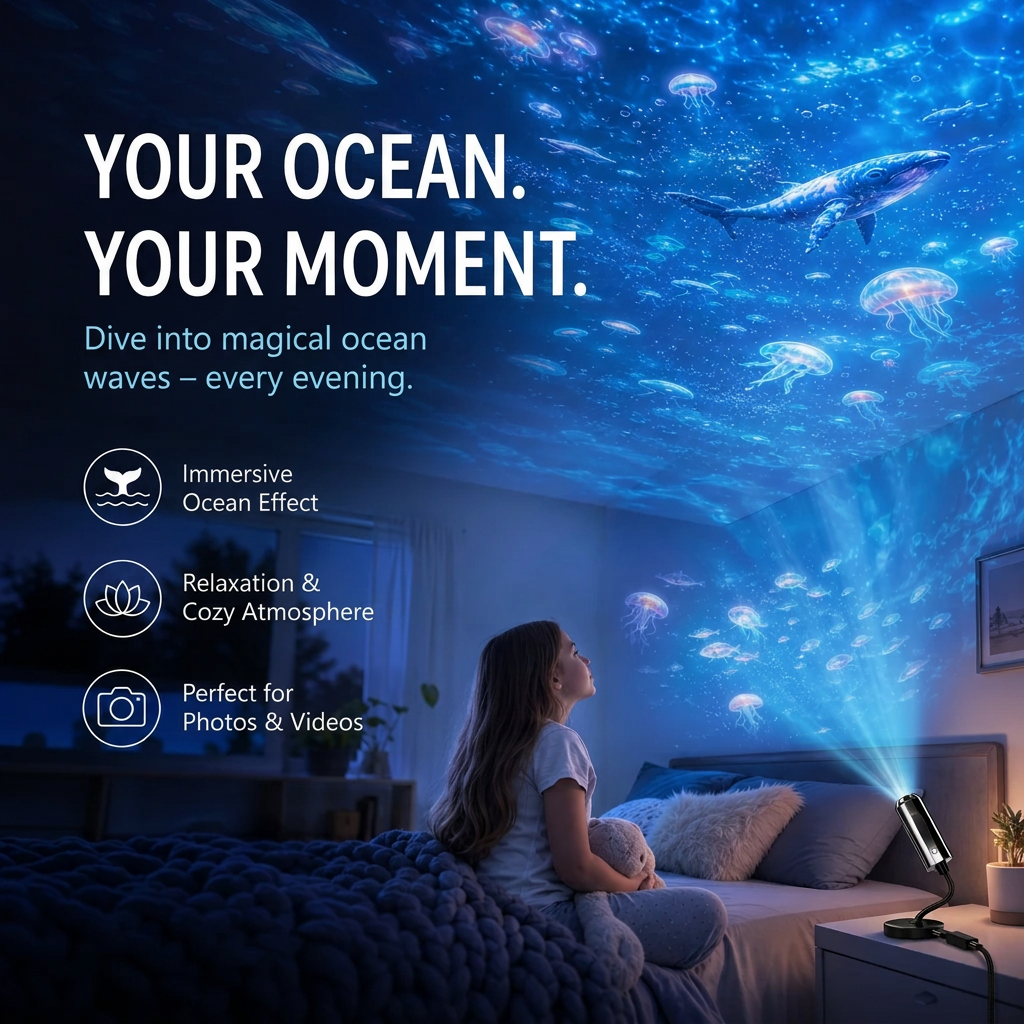 Star Projector Night Light with 10 Interchangeable Slides, USB Powered 3