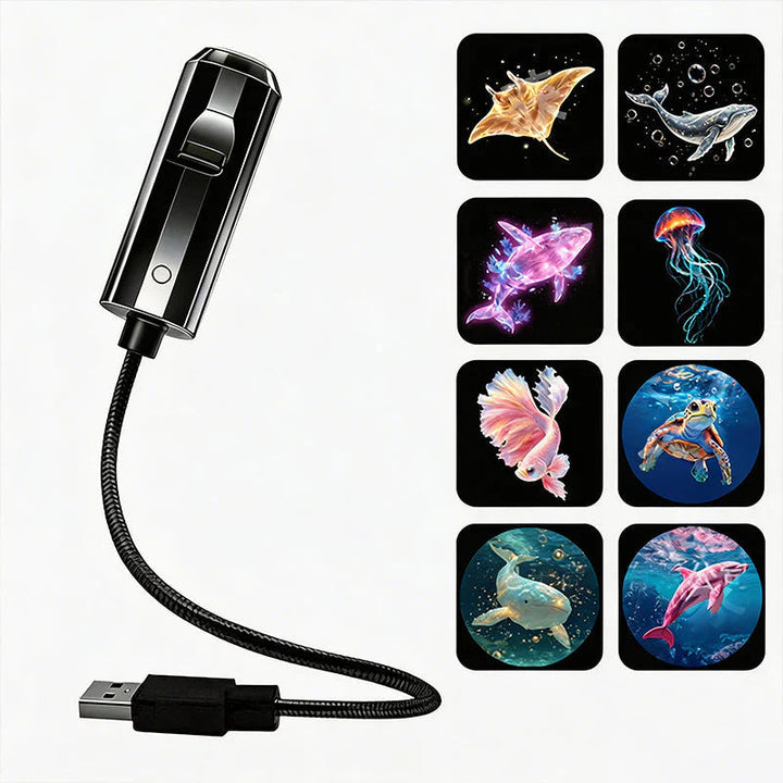 LED Galaxy Star Projector with 10 Slides and Flexible USB Arm 8