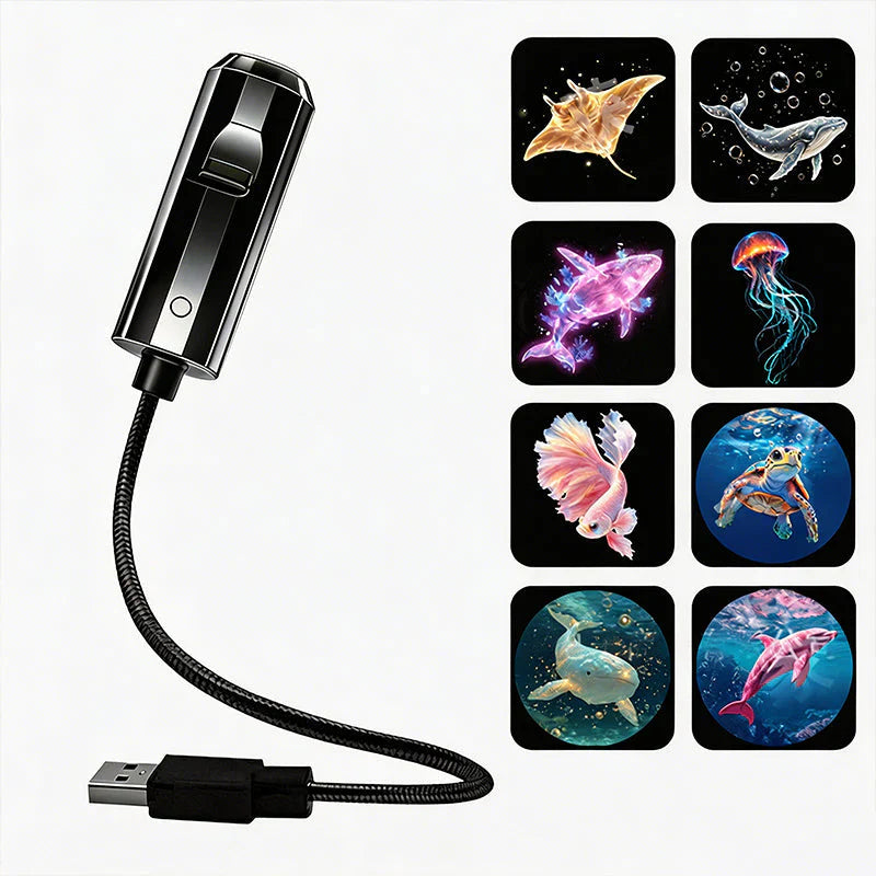 Star Projector Night Light with 10 Interchangeable Slides, USB Powered 8