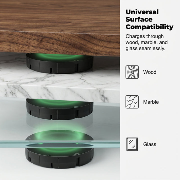Under-Desk Wireless Charger | Hidden Mount | Charges Through Wood & Stone 2