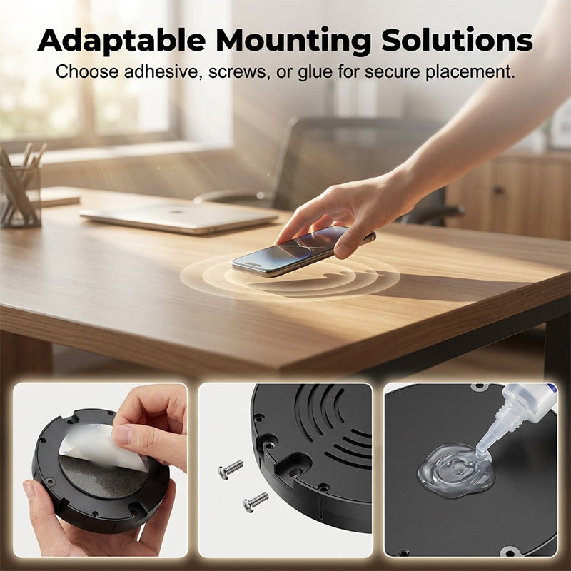 Under-Desk Wireless Charger | Hidden Mount | Charges Through Wood & Stone 3