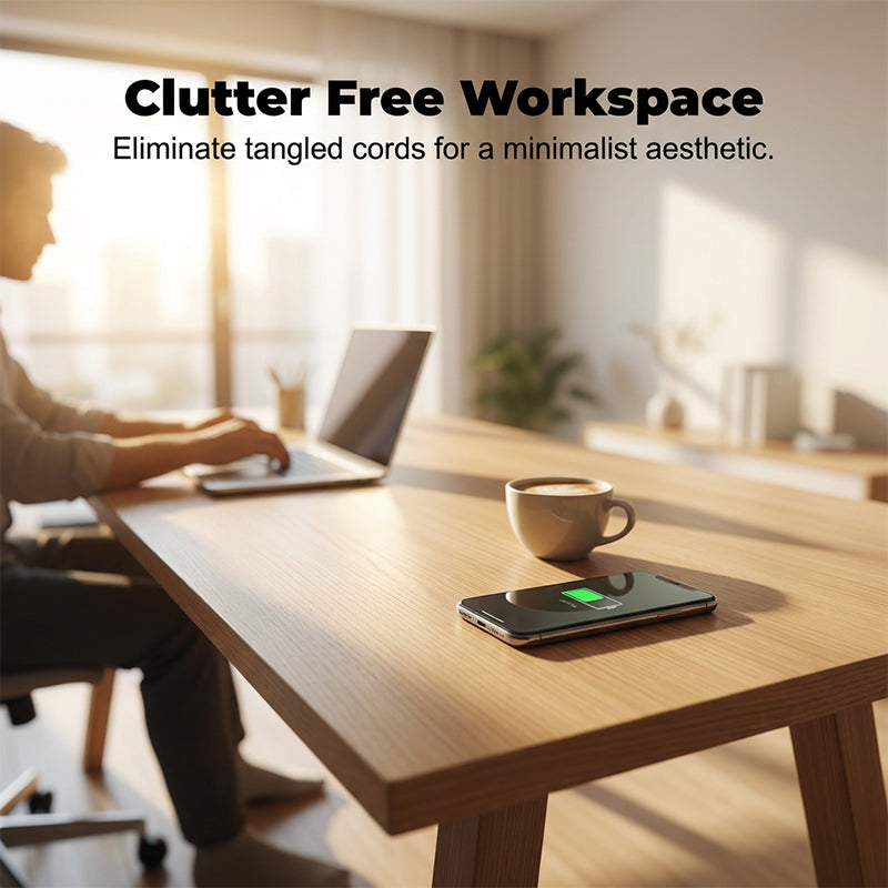 Under-Desk Wireless Charger | Hidden Mount | Charges Through Wood & Stone 4