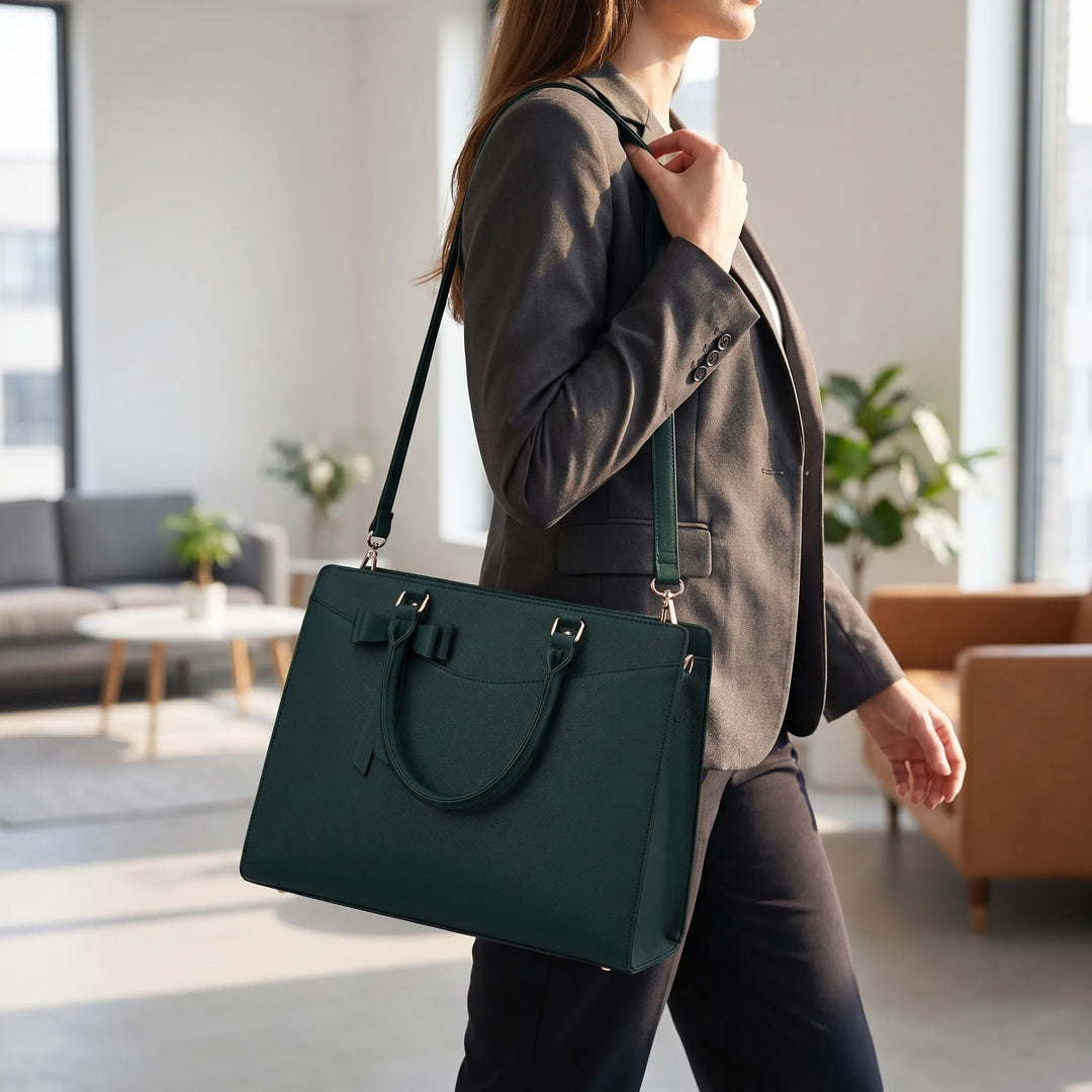 Multi-Pocket Structured Laptop Tote - Workova