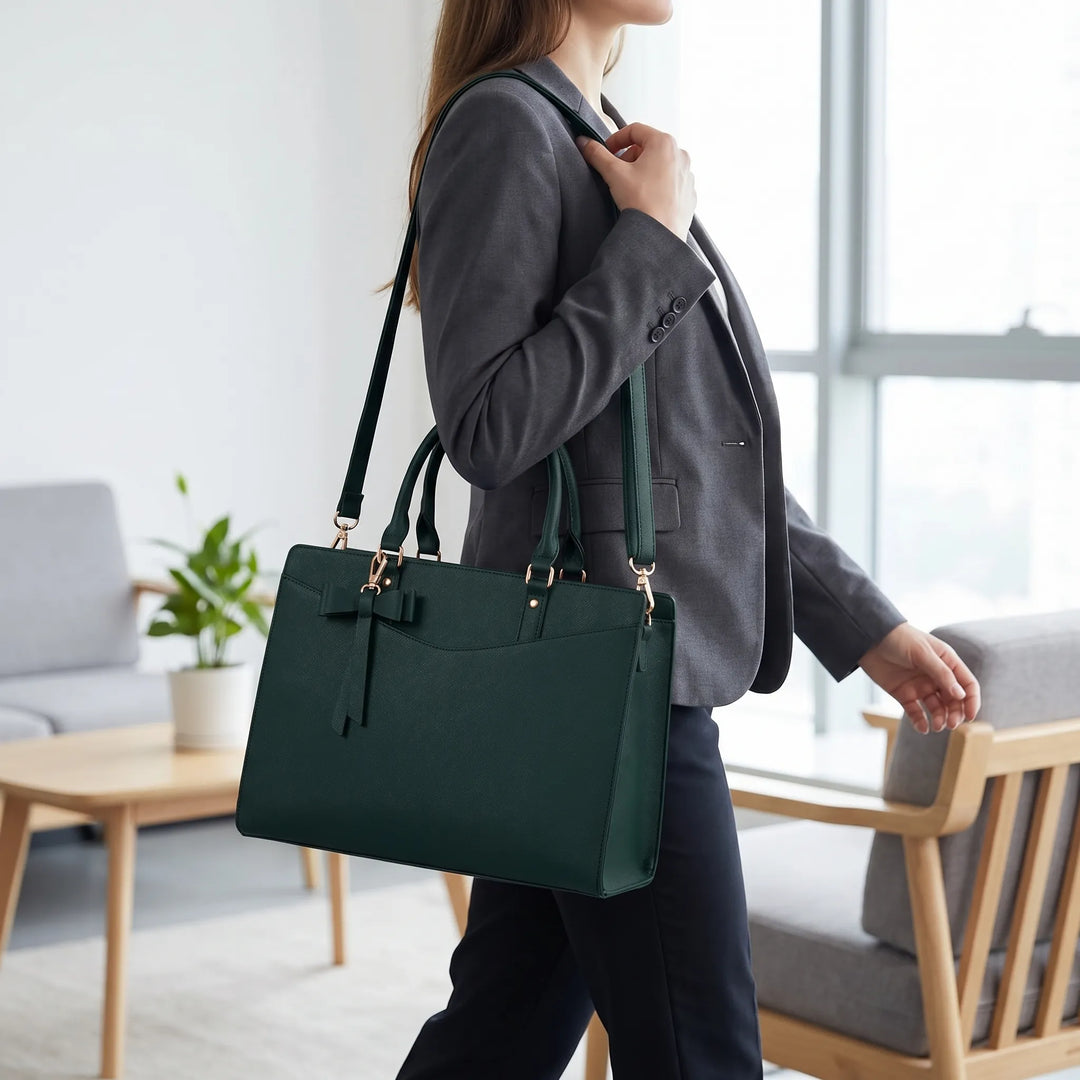 Multi-Pocket Structured Laptop Tote - Workova