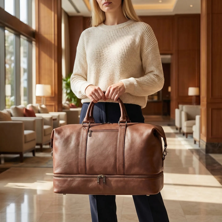 Spacious Weekender Duffel With Shoe Compartment - Weekovoy
