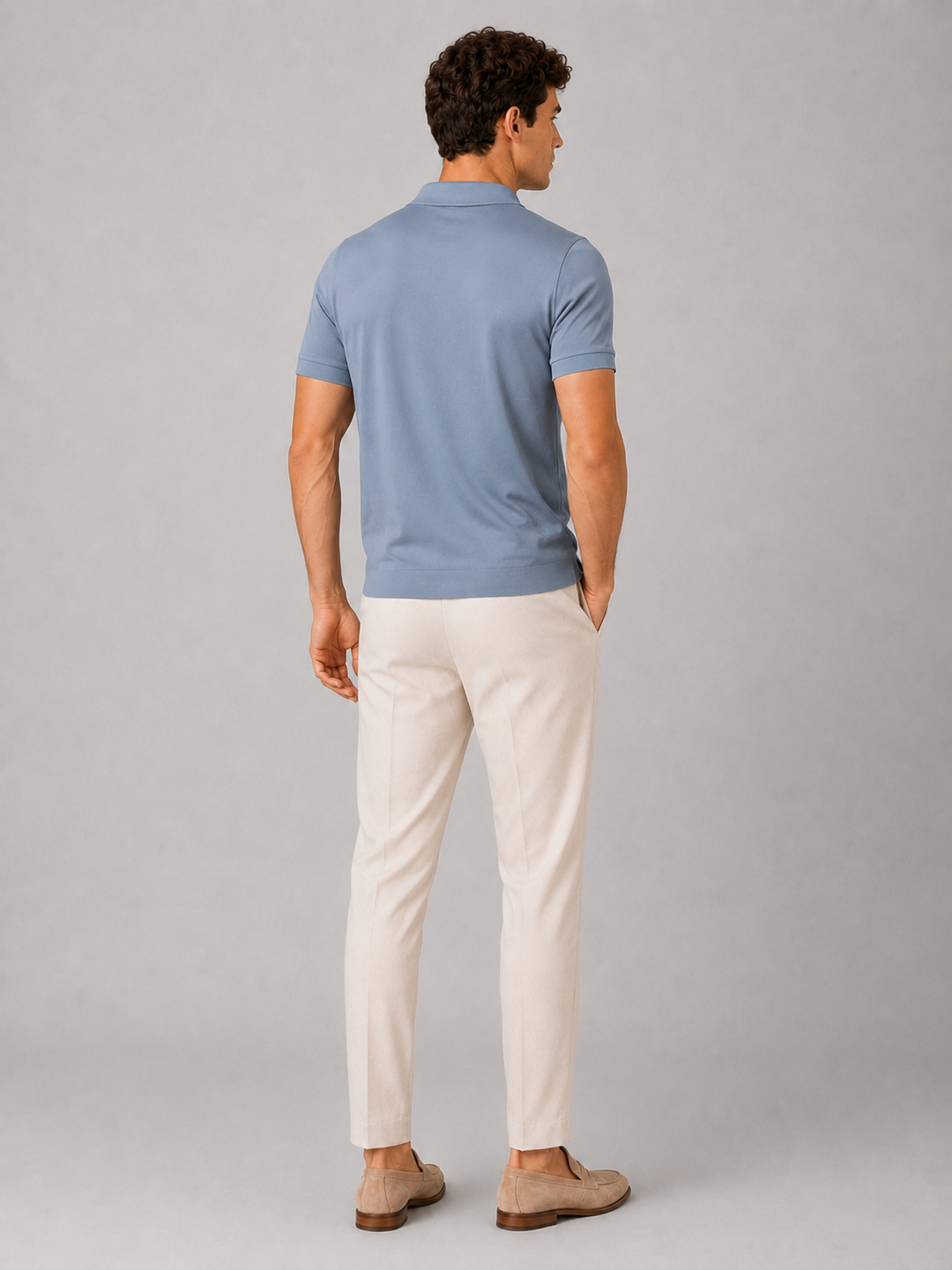 Men's Silky Touch Polo Shirt - Breathable Soft Solid Summer Top 19