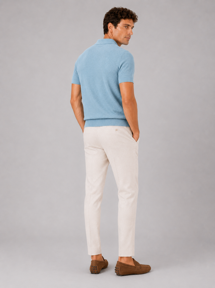 Men's Knit Polo Shirt, Lightweight Breathable Stretch Short Sleeve Summer Polo 4
