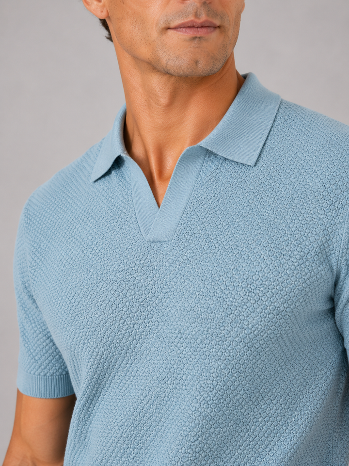 Men's Knit Polo Shirt, Lightweight Breathable Stretch Short Sleeve Summer Polo 2
