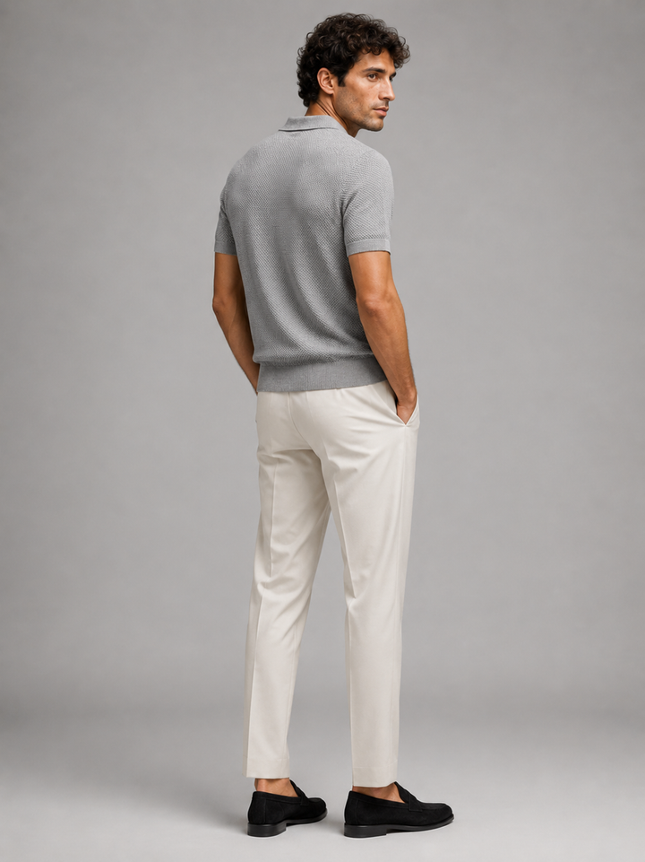 Men's Knit Polo Shirt, Lightweight Breathable Stretch Short Sleeve Summer Polo 29