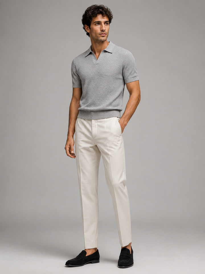 Men's Knit Polo Shirt, Lightweight Breathable Stretch Short Sleeve Summer Polo 28