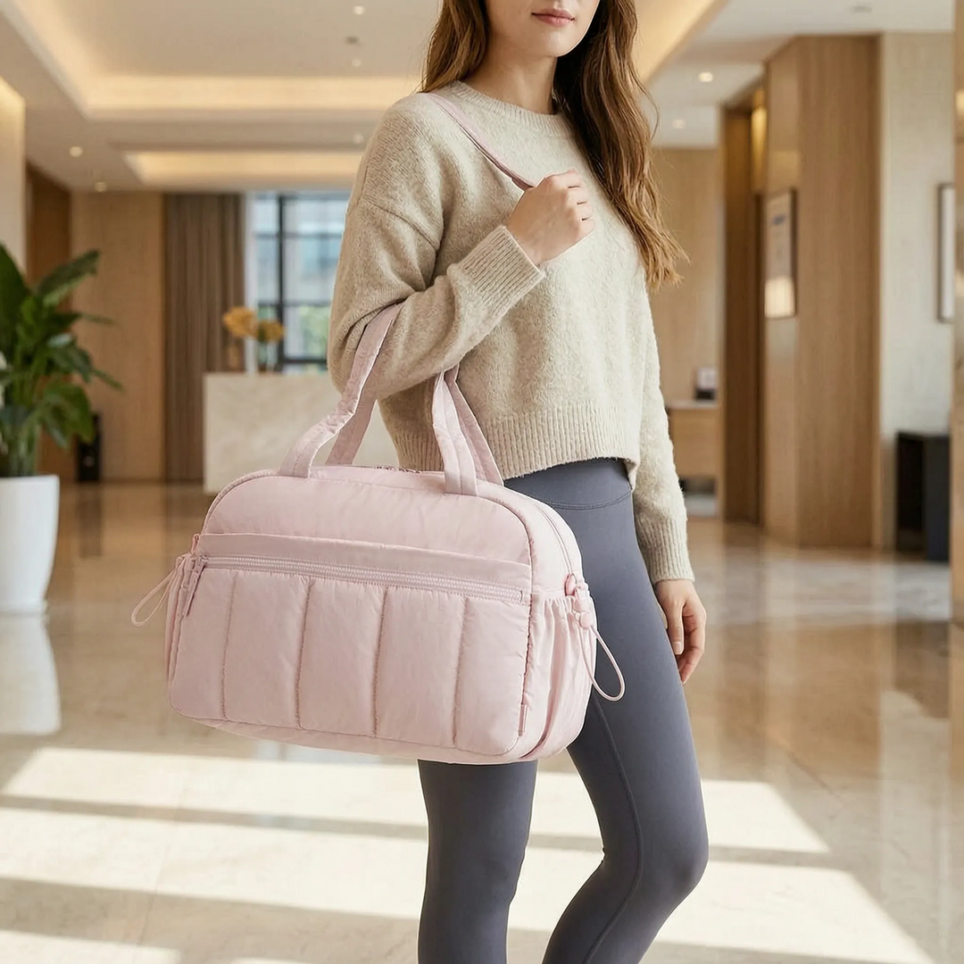 Lightweight Quilted Duffel Bag - Cloudtote
