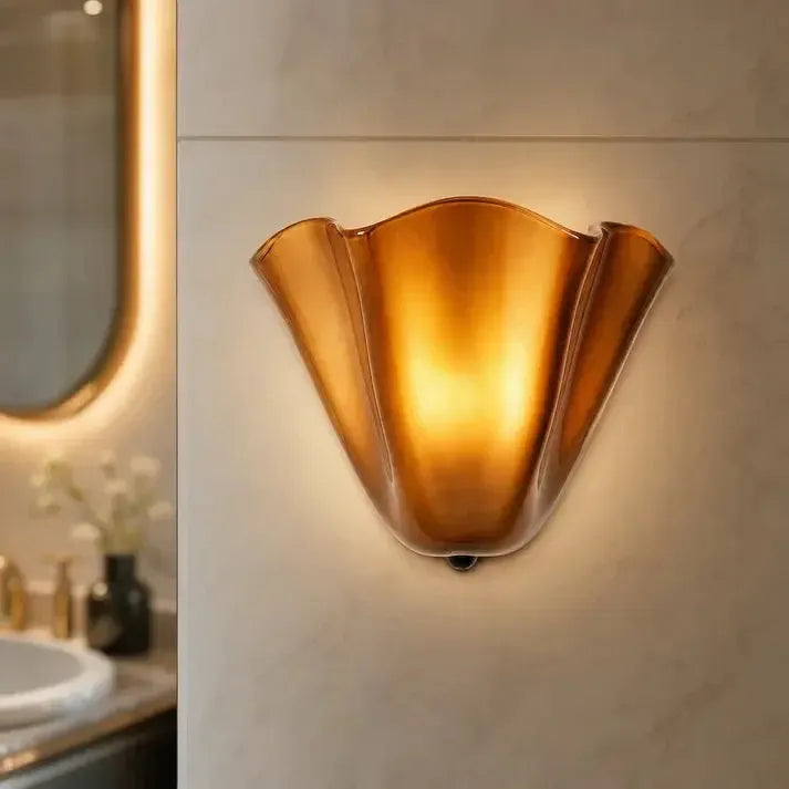 Retro Stained Glass Wall Sconce with Warm LED Light for Elegant Home Decor 10