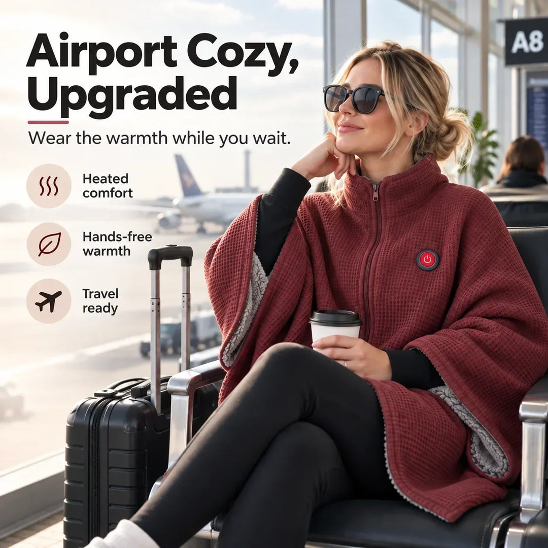 Wearable Heated Blanket with USB Power, 3 Heat Settings and Hands-Free Design 1