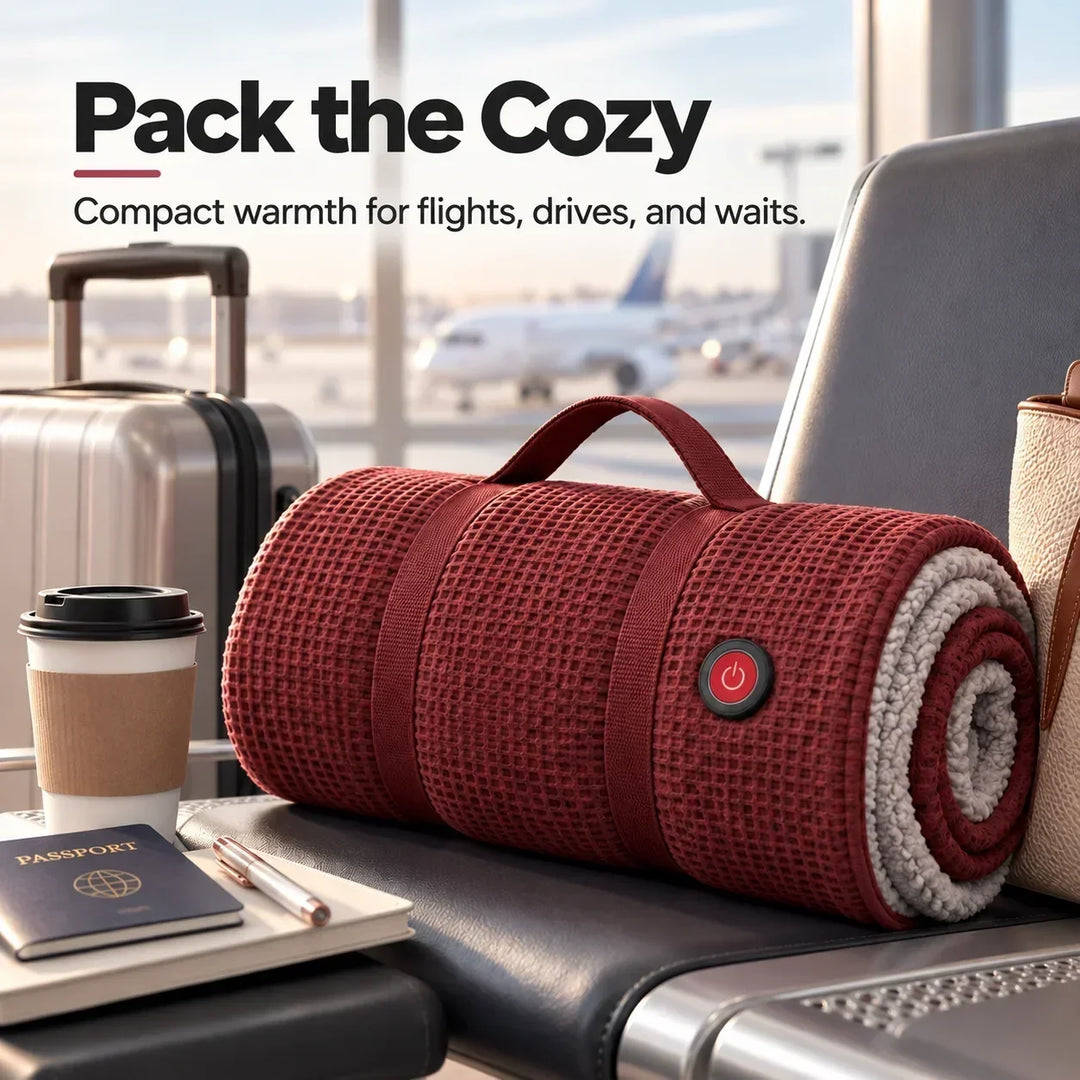 Wearable Heated Blanket with USB Power, 3 Heat Settings and Hands-Free Design 12
