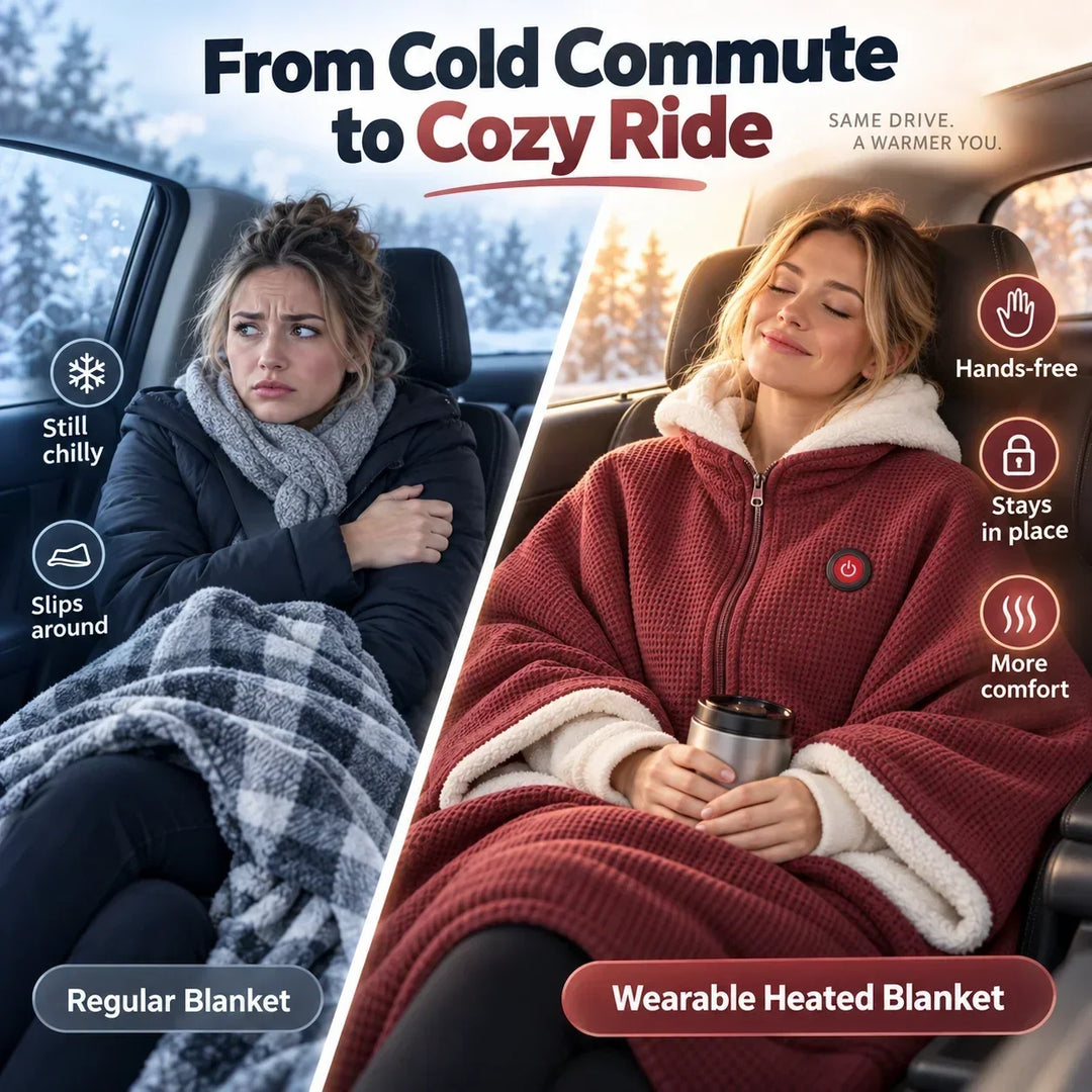 Wearable Heated Blanket with USB Power, 3 Heat Settings and Hands-Free Design 4