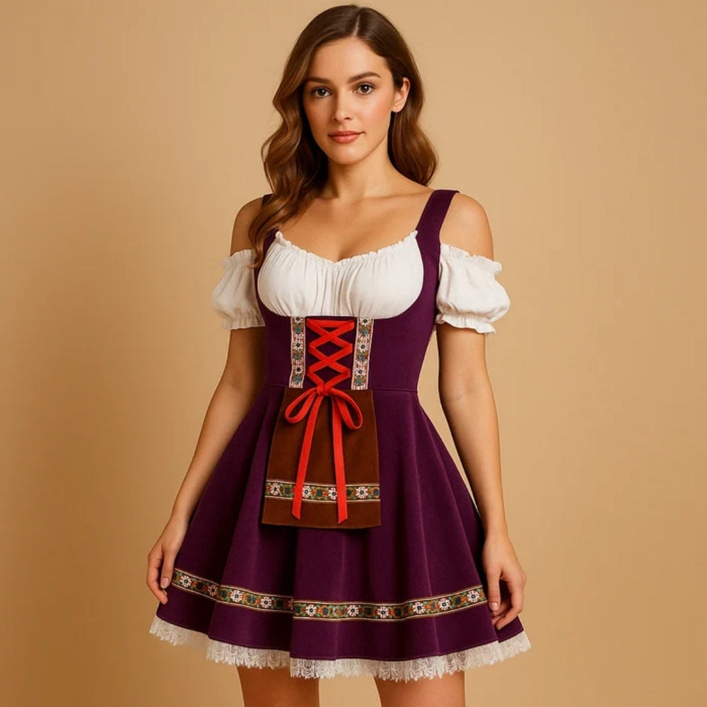 Traditional Oktoberfest Dirndl Dress with Flattering Fit 2