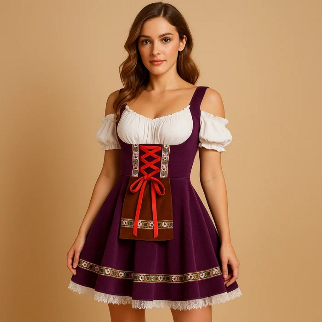 Traditional Oktoberfest Dirndl Dress with Flattering Fit 2