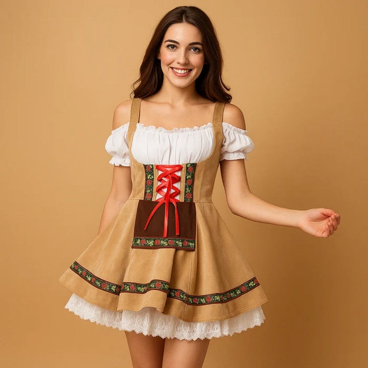 Traditional Oktoberfest Dirndl Dress with Flattering Fit 3
