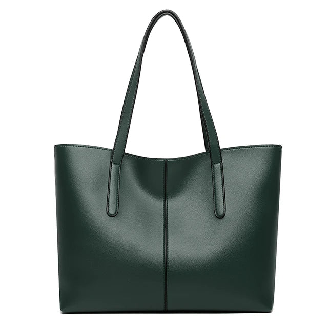 Classic Leather-Look Tote Bag With Long Shoulder Straps 7