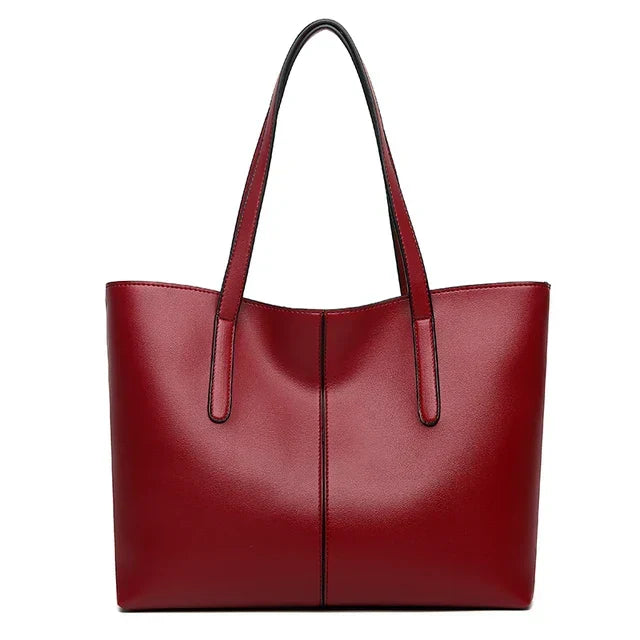 Classic Leather-Look Tote Bag With Long Shoulder Straps 8