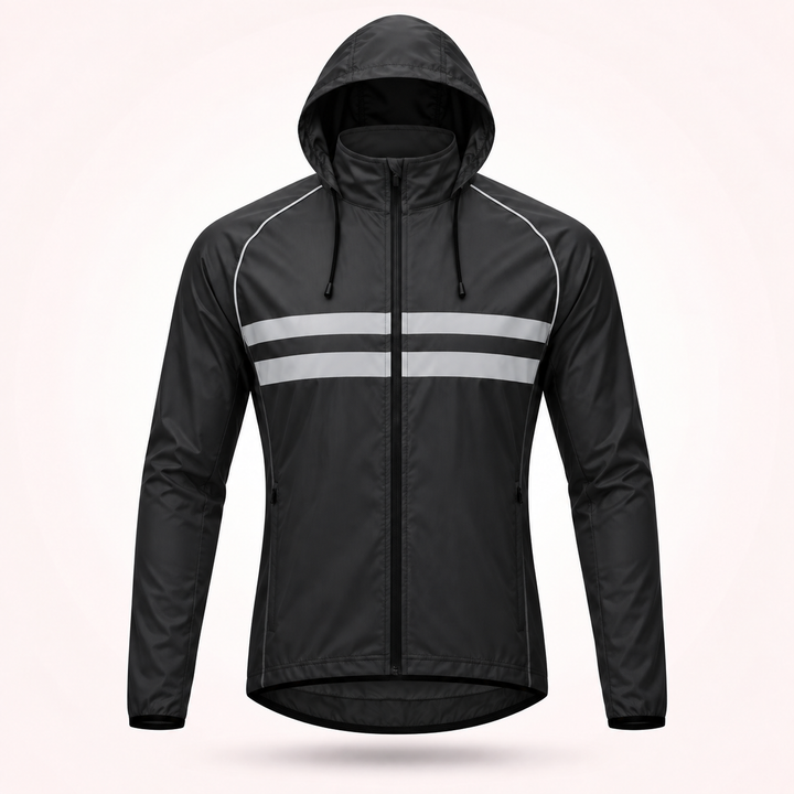 Waterproof Windproof Breathable Cycling Jacket with Underarm Vents and Reflective Stripes 17