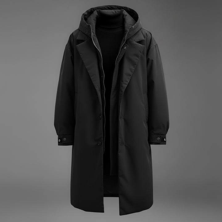 Men's Waterproof Hooded Trench Coat, Long Rain Jacket for City and Travel 2