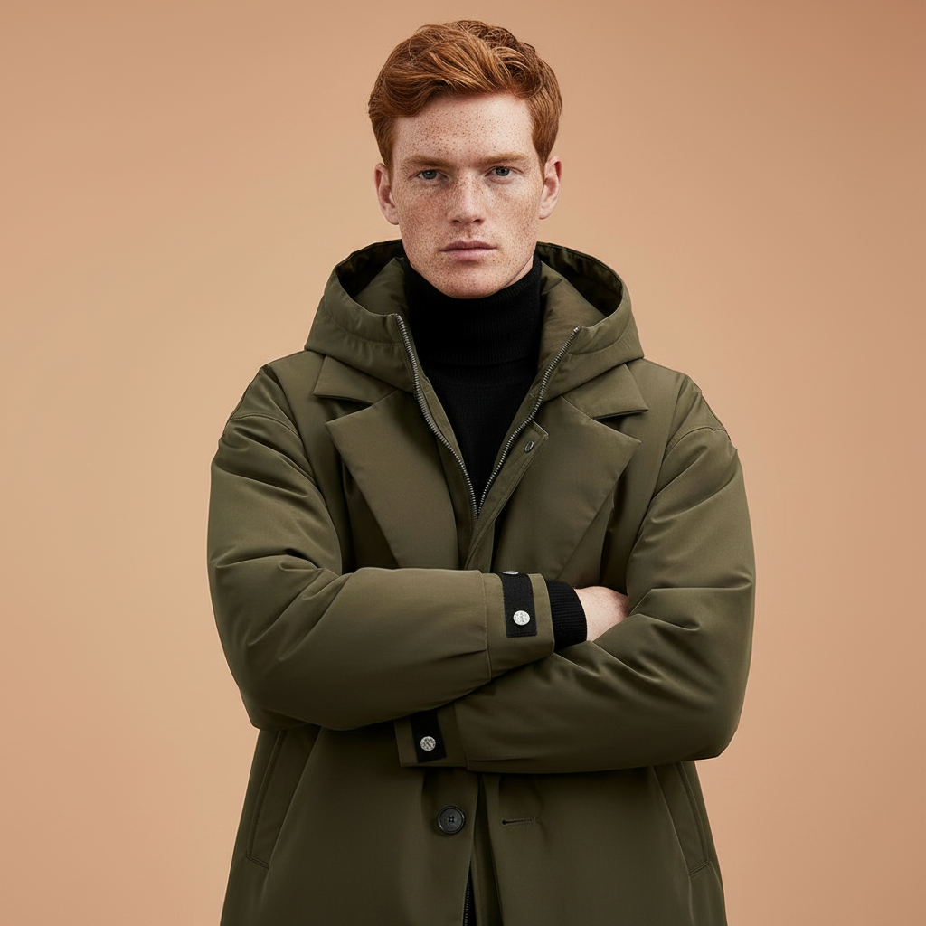 Men's Waterproof Hooded Trench Coat, Long Rain Jacket for City and Travel 4
