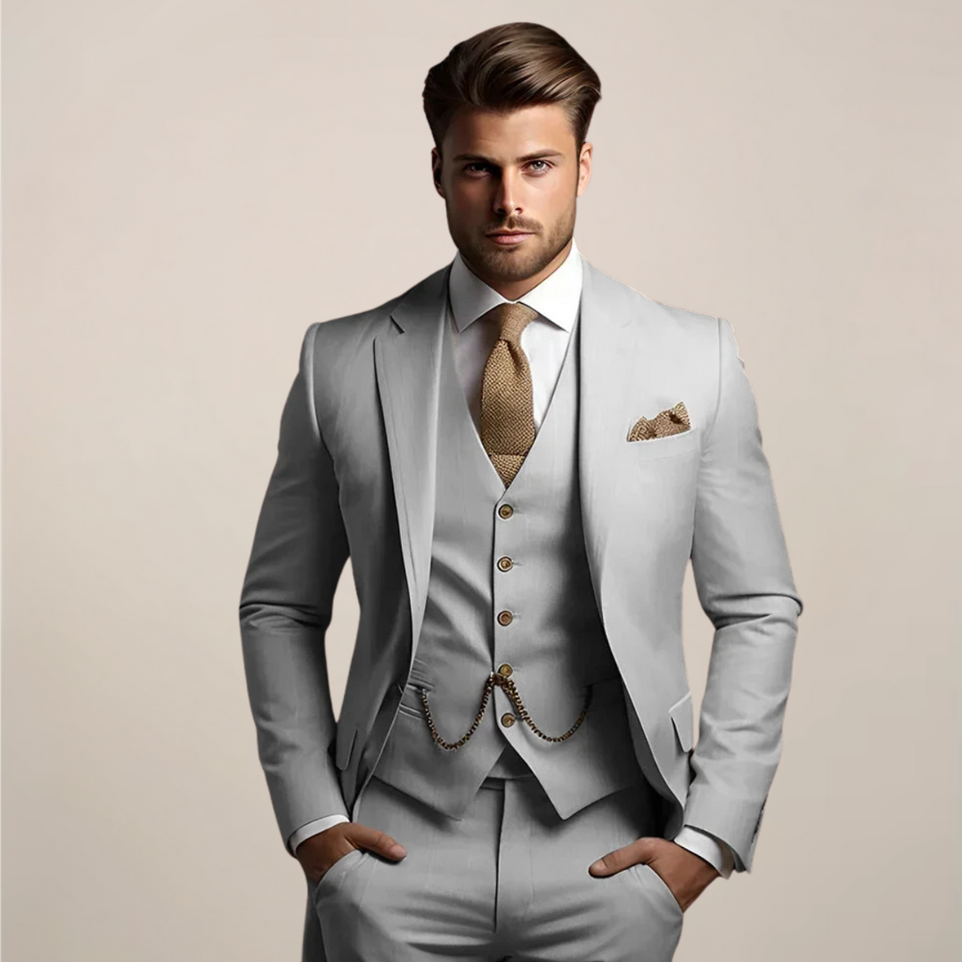 Men's Breathable Three-Piece Wedding Suit - Tailored Spring Formalwear 2